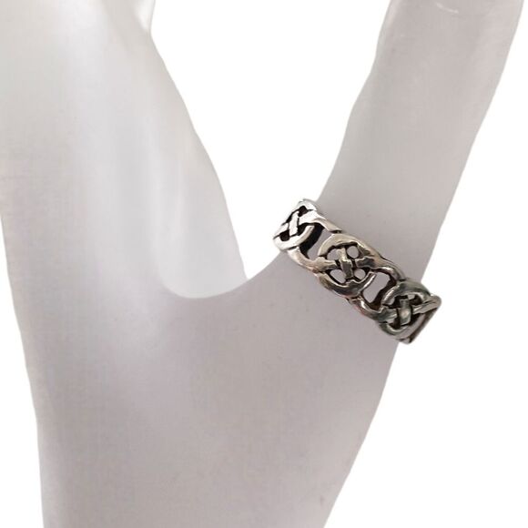 Sterling Silver Celtic Knot Band Ring Sz 8 925 Irish Viking Gaelic Scottish - Picture 5 of 16